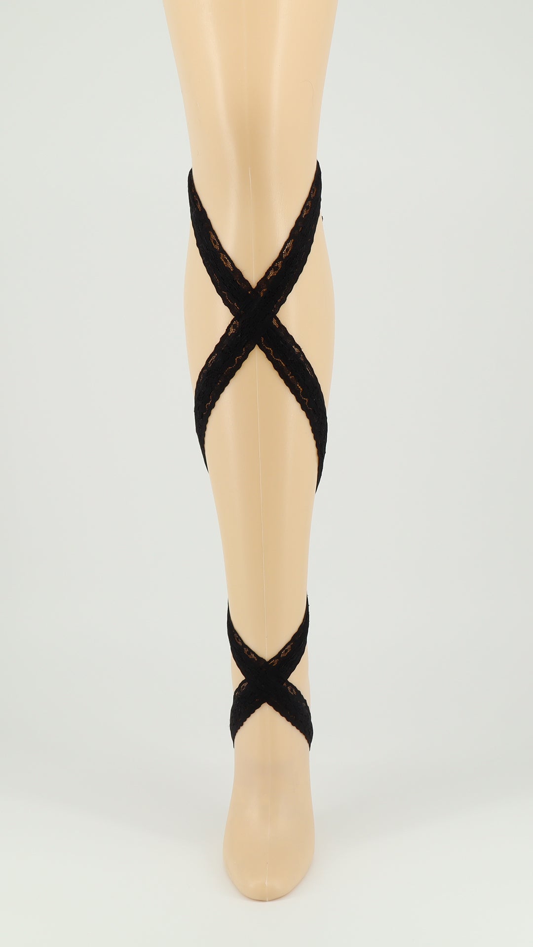  Lace Black Front side of leg