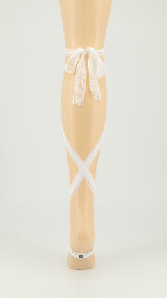Lace White Back side of leg
