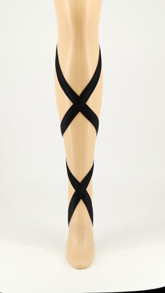 The Solid Black Front side of leg